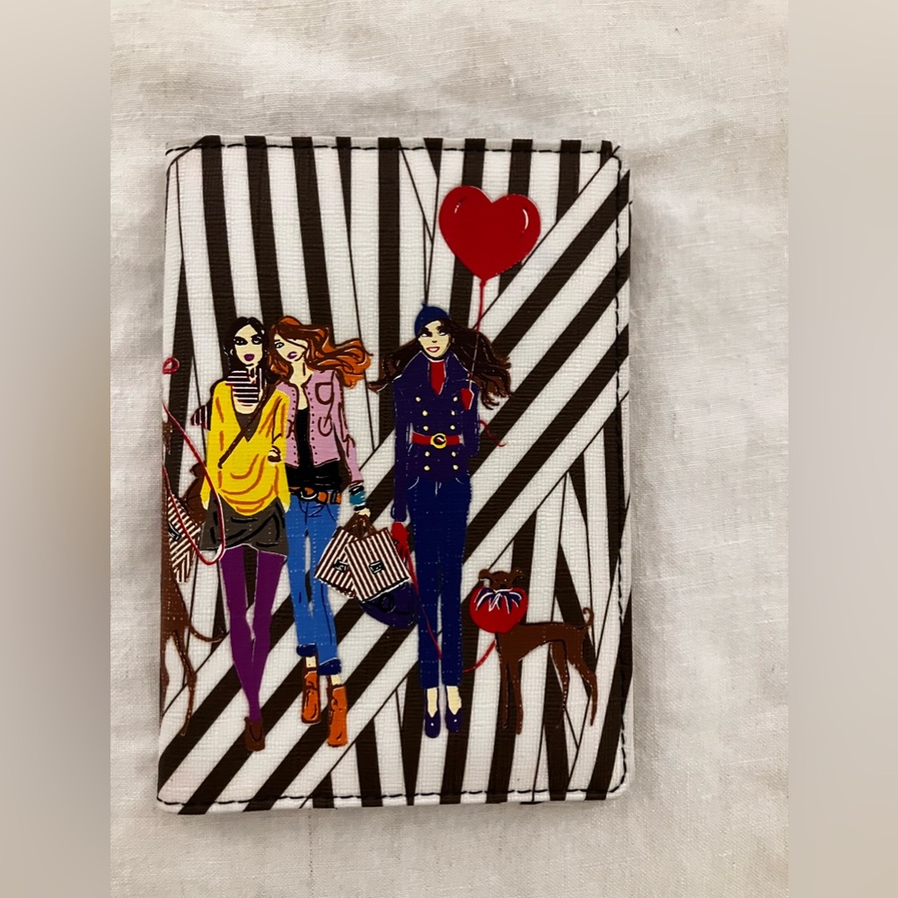 Henri Bendel Striped Passport Holder with Fashion Illustration